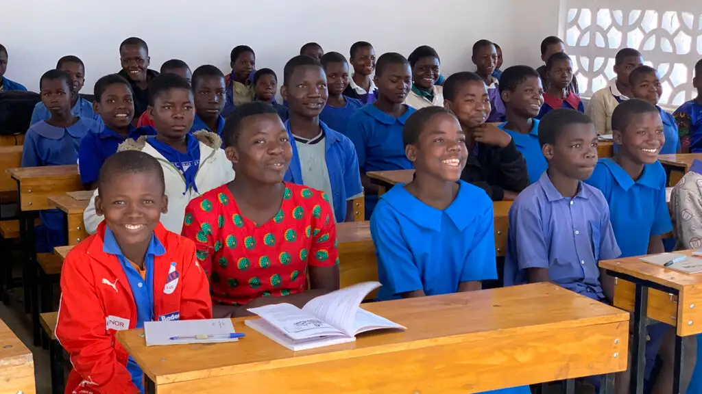 Children in class at the Hope for the Future Primary School in Malawi